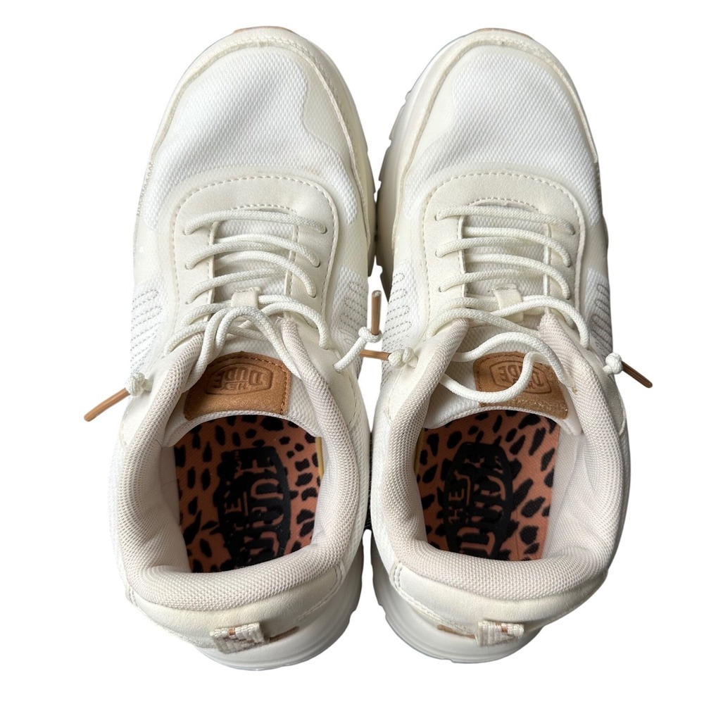 Hey Dude Sirocco Alta W Neutrals White Cream Leopard Print Sneakers Womens 7